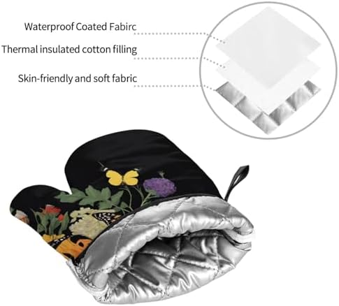 Beautiful Butterfly Oven Mitts Set