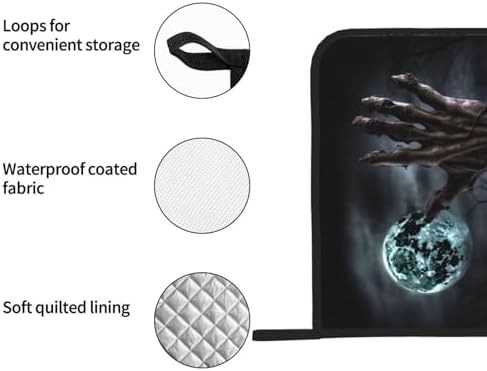 Zombie Hand Dark Halloween Potholder Set