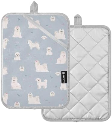 Premium Heat-Resistant Potholder Set for Maltese Dogs