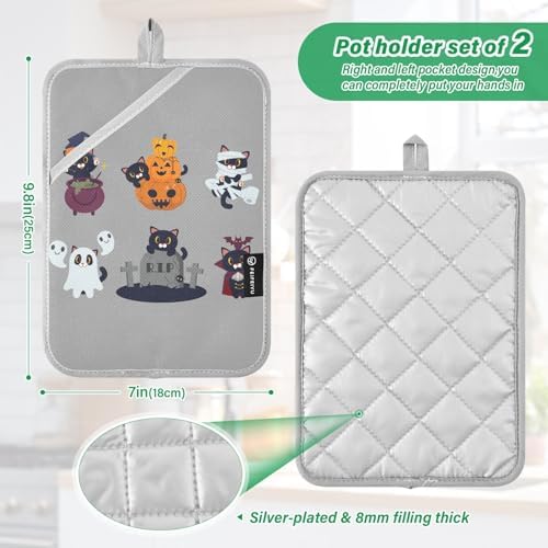 Trick or Treat Perfect Pair Halloween-Themed Heat-Resistant Potholders