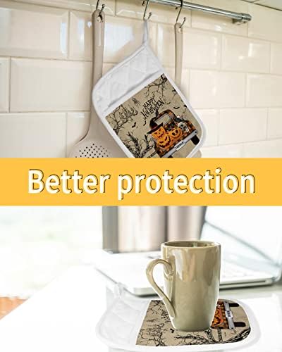 Halloween Creepy Kitchen Potholders 5PCS Set