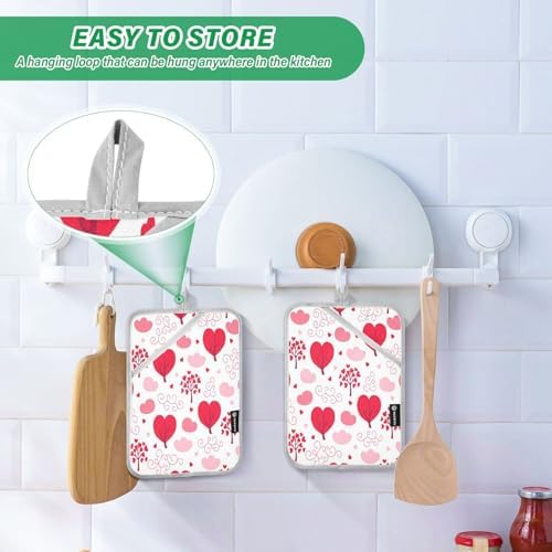 KCldeci Valentine Seamless Pot Holder Set