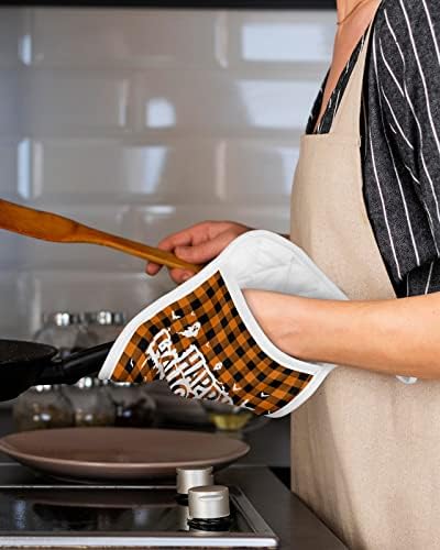 Halloween Ghost Pot Holder Set of 5 with Pockets for Kitchen Use