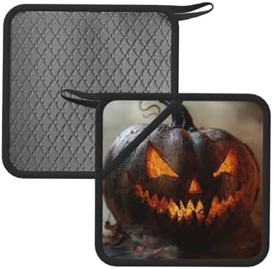 Ruzoap - Set of 2 Silicone Anti-Hot Pads in Halloween Pumpkin Shape