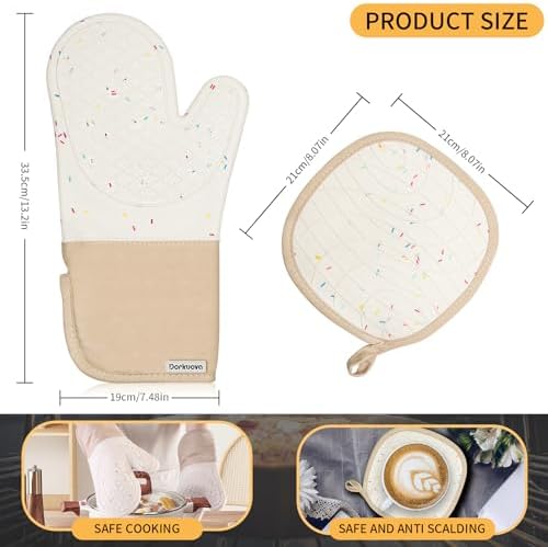 Dorkuova Oven Gloves Heat-Resistant Kitchen Mitts