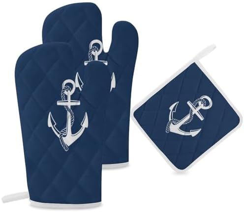Safe Heat-Resistant Oven Mitts Set for Kitchen BBQ Use