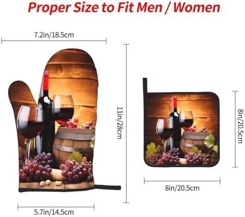 DXTKWL Heat-Resistant Oven Mitt Set for Grilling Cooking