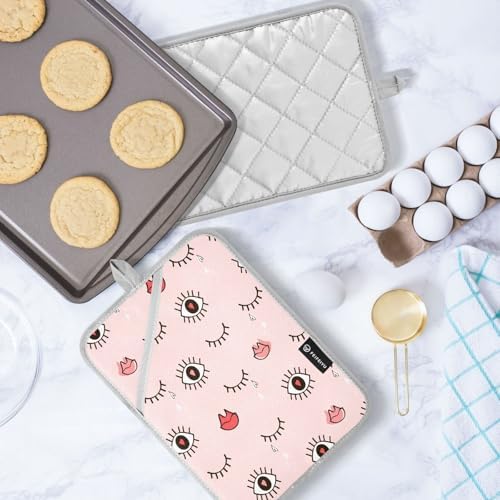 KCldeci Heat-Resistant Potholders Set for Kitchen Baking