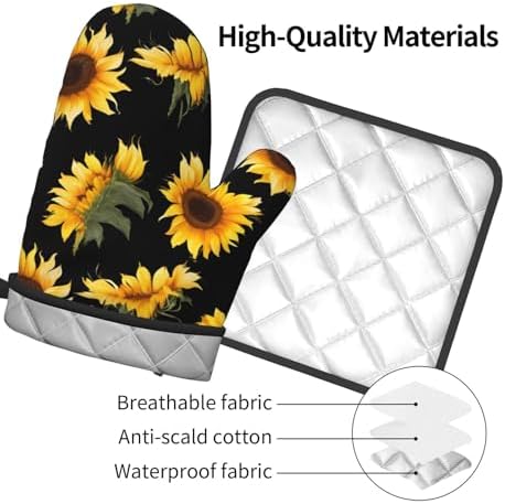 Sunflower Oven Mitts Set
