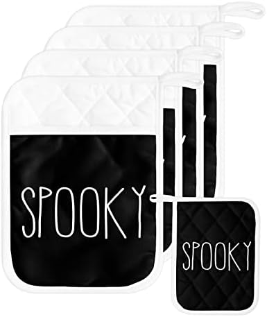 Halloween Spooky Word 5-Piece Pot Holder Set