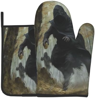Halloween Heat-Resistant Oven Mitts Set