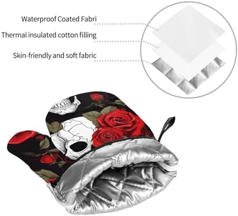 Heat Resistant Halloween Oven Mitts Set of 4 - Perfect for Cooking Baking