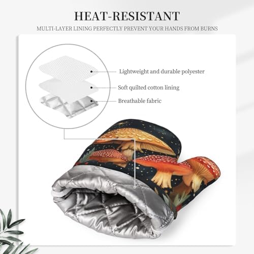 Mushroom Forest Oven Mitts Set of 4