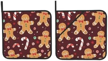 Christmas Gingerbread Candy Pot Holders Set of 2