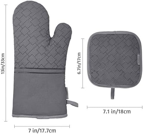 Tormays 4Pcs Oven Mitts Set with Heat Resistance and Non-Slip Design