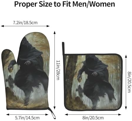 Halloween Heat-Resistant Oven Mitts Set