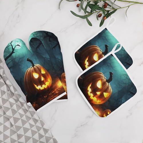 Heavy Duty Oven Mitts Pot Covers Set for Kitchen Use