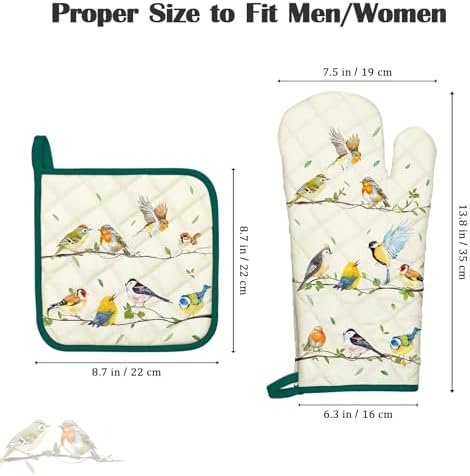 Bird Branch Oven Mitts and Pot Holders