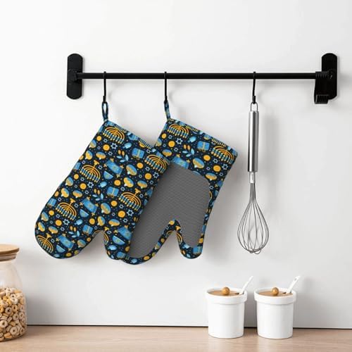 Happy Hanukkah Oven Mitts for Cooking