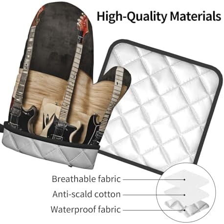 Oven Mitt and Pot Holder Set with Insulated Properties Non-Slip Kitchen Potholders