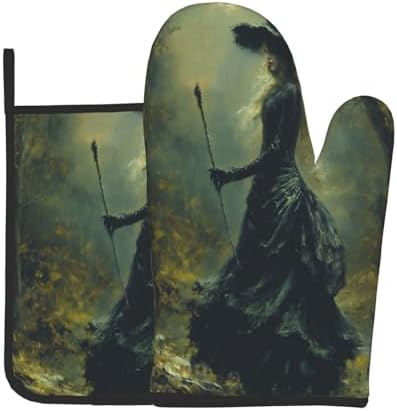 Halloween Witch Thermal Pot Holder Set Cozy Heat-Resistant