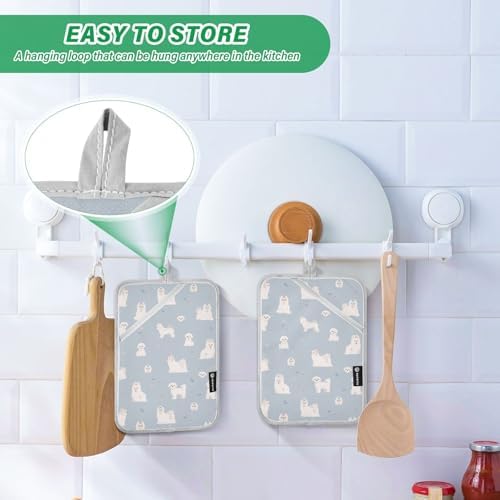 Premium Heat-Resistant Potholder Set for Maltese Dogs