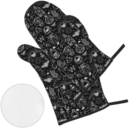 Gothic Skull Halloween Oven Mitts Set of 4