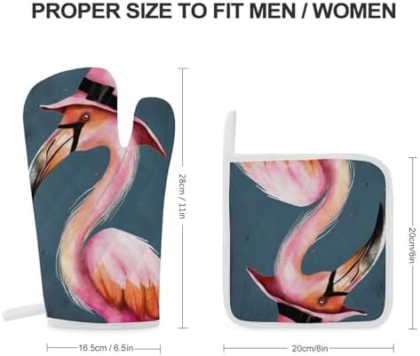 Halloween Flamingo Oven Mitts Set