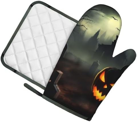Trusted Halloween Horror Silicone Oven Mitts Pot Holders Set of 2