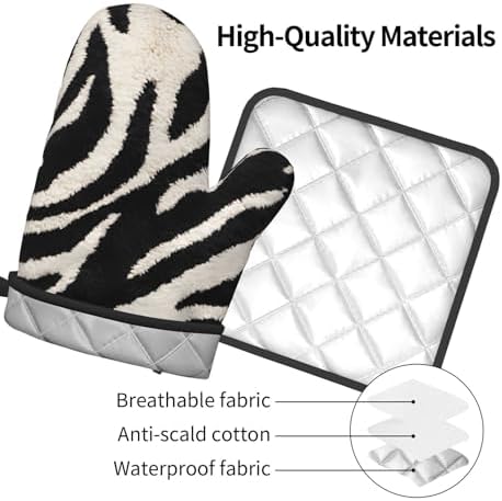 Zebra Animal Print Oven Mitts Set