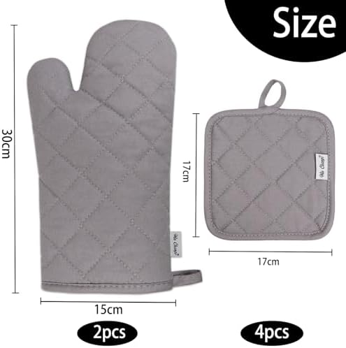 6-Piece Oven Mitts Potholders Set for Safe Cooking