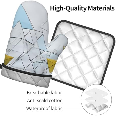Quopvn Abstract Geometric Pattern Oven Mitts 2pcs Set