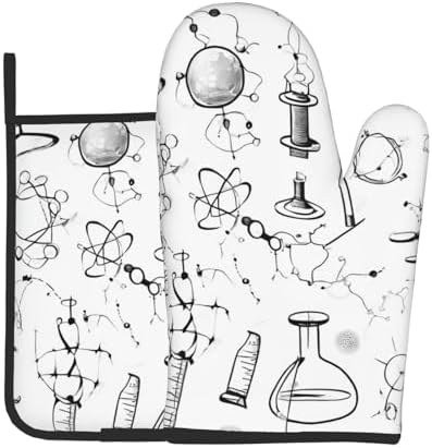 Quopvn Chemistry Print Oven Mitts and Pot Holders 2pcs Set