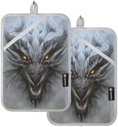 Kcldeci Dragon Head Oven Potholders Set