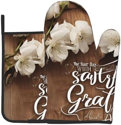 Quopvn Inspirational Quotes Oven Mitts and Pot Holders Set of 2