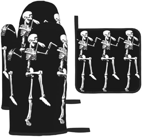XULLZH Halloween Skeleton Pot Holder Set