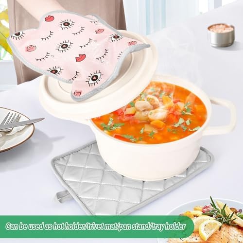 KCldeci Heat-Resistant Potholders Set for Kitchen Baking
