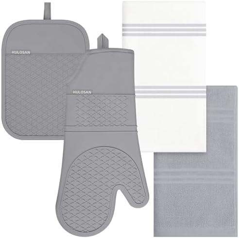 Safe Heat-Resistant Pots and Oven Mitts Set