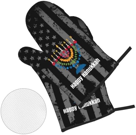Happy Hanukkah Oven Mitts and Pot Holders Set 4 PCS
