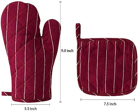 4-Piece Heat-Resistant Oven Mitts Pot Holder Set Durable Easy to Clean