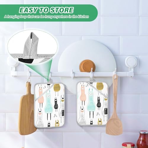 Dxzium Potholder Llama Set 2 - Heat Resistant Kitchen Tools