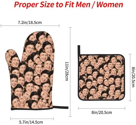 Personalized Oven Mitts with Your Face for Cooking Gifts