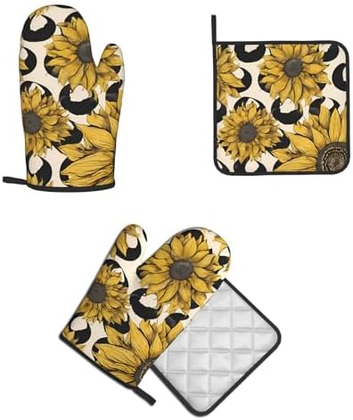 Sunflower Oven Mitts Set - 2-Piece Heat-Resistant KitchenP_globes