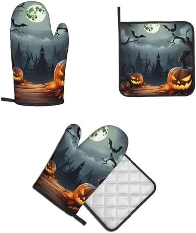 Oven Mitt Pot Holder Set for Baking Grilling