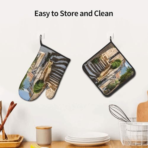 Italian Tuscan Oven Mitt Pot Holder Set