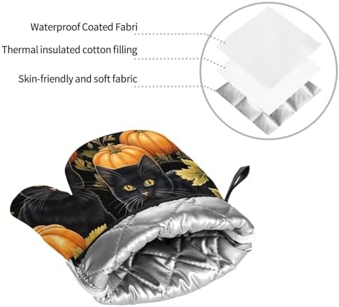 Halloween Treat Safe Oven Mitts Pot Holders for Baking BBQ