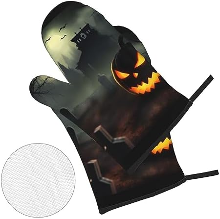 4PCS Halloween Horror Oven Mitts and Pot Holders Set