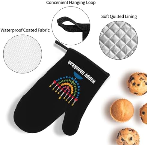 Happy Hanukkah Oven Mitts Set