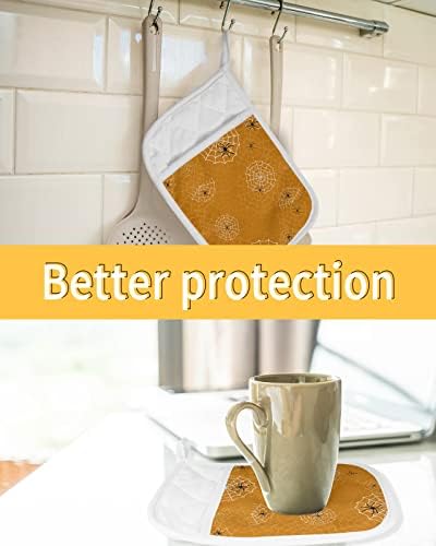 JasmineM Heat-Resistant Pot Holder Set Halloween Kitchen Pouches for Oven mitts