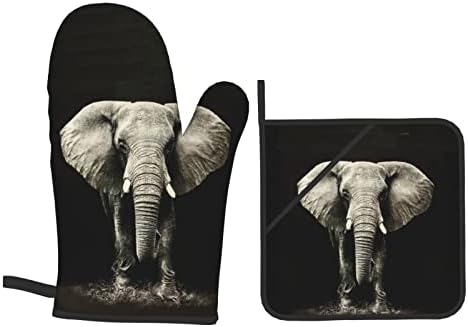 Oven Mitts Pot Holders Set Heat Resistant 4-Piece